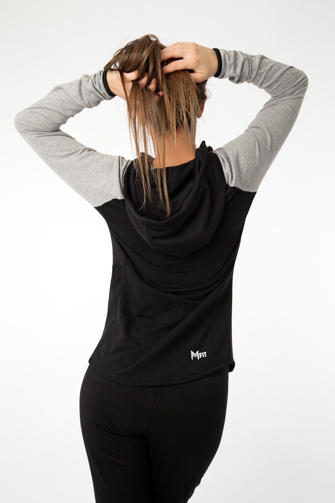 MFit Womens Hoodie <br> Black/Grey - Muscle Fitness Factory