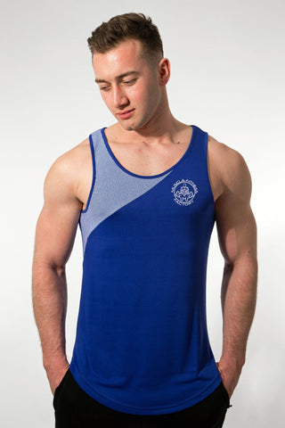 MFF Zeus Stripe Tank <br> Blue/White - Muscle Fitness Factory