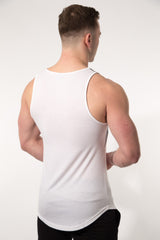 MFF Zeus Stripe Tank <br> White/Black - Muscle Fitness Factory