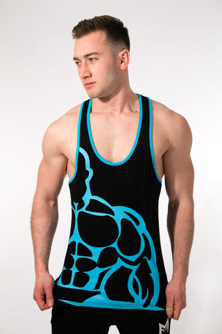 MFF Spartan Stringer <br> Black/Blue - Muscle Fitness Factory