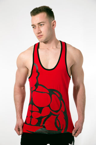 MFF Spartan Stringer <br> Red/Black - Muscle Fitness Factory