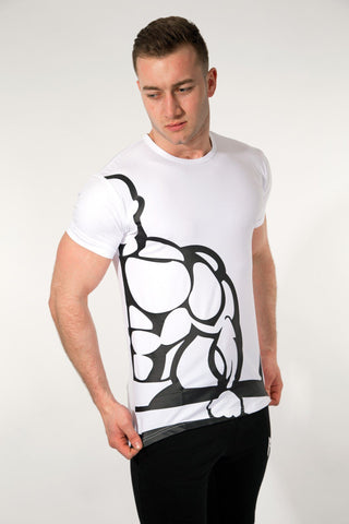 MFF Spartan T-Shirt <br> White/Black - Muscle Fitness Factory