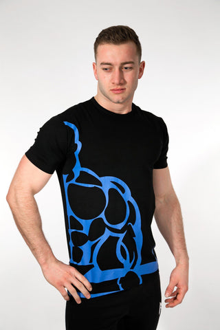 MFF Spartan T-Shirt <br> Black/Blue - Muscle Fitness Factory
