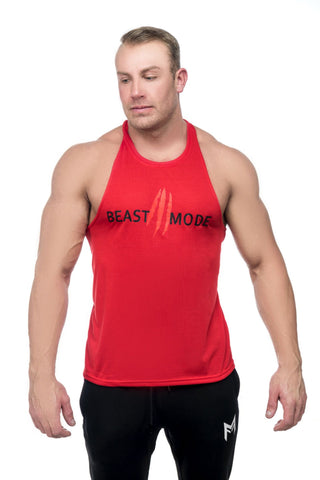 Beast Mode Stringer <br>Red - Muscle Fitness Factory