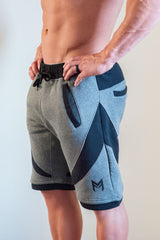 MFit Performance Shorts<br>Grey/Black - Muscle Fitness Factory