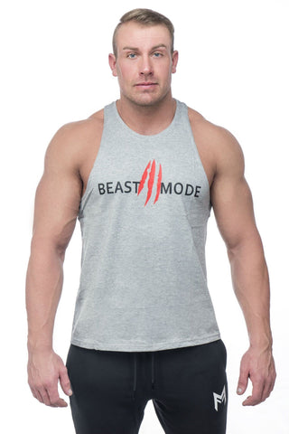 Beast Mode Stringer <br>Grey - Muscle Fitness Factory