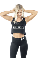 Killin' It Crop Top <br> Black - Muscle Fitness Factory