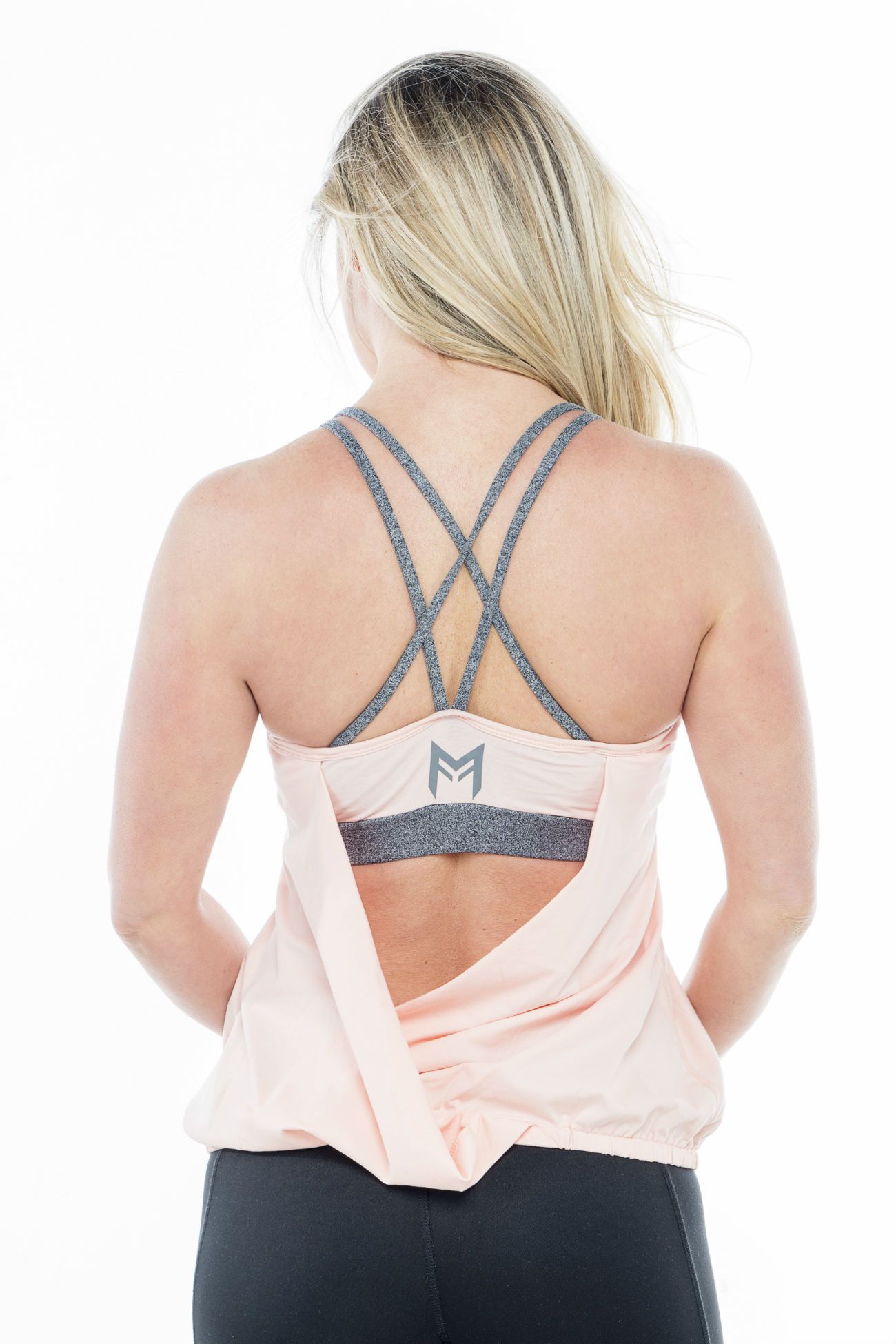 MFF Cross Back Tank<br>Pale Peach - Muscle Fitness Factory