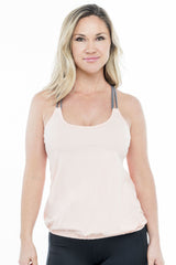 MFF Cross Back Tank<br>Pale Peach - Muscle Fitness Factory