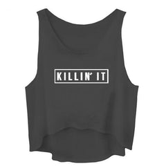 Killin' It Crop Top <br> Black - Muscle Fitness Factory