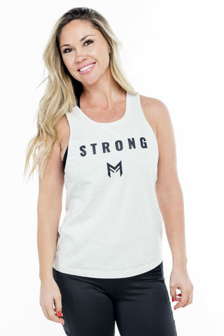 Motivation Strong Tank<br>Oatmeal - Muscle Fitness Factory
