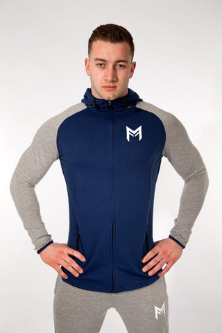 MFit Hoodie <br> Blue/Grey - Muscle Fitness Factory
