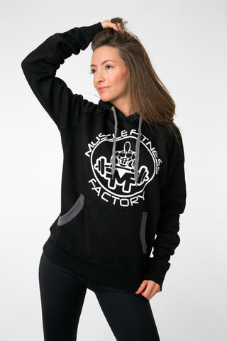 MFF Womens Hoodie <br> Black/Dark Grey - Muscle Fitness Factory