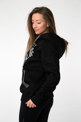 MFF Womens Hoodie <br> Black/Dark Grey - Muscle Fitness Factory