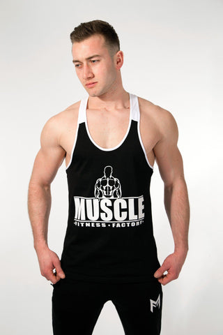 MFF 2Tone Stringer <br> Black/White - Muscle Fitness Factory