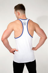 MFF Spartan Stringer <br> White/Navy - Muscle Fitness Factory