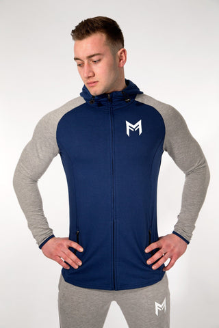 MFit Hoodie <br> Blue/Grey - Muscle Fitness Factory