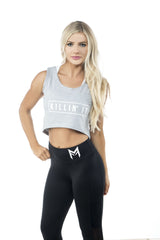 Killin' It Crop Top <br> Grey - Muscle Fitness Factory