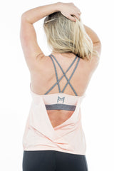 MFF Cross Back Tank<br>Pale Peach - Muscle Fitness Factory